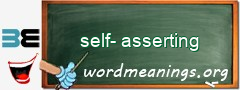 WordMeaning blackboard for self-asserting